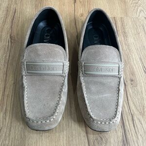 Calvin Klein Men's Beige Suede Loafers size 8.5